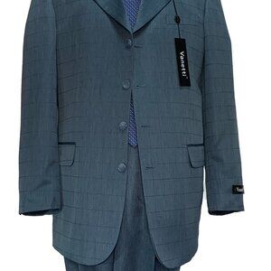 VENITTI LaCOLLEZIONI MEN'S 2 PIECE SUIT ITALIAN SUPERIOR POLYESTER 4B WOOL TOUCH